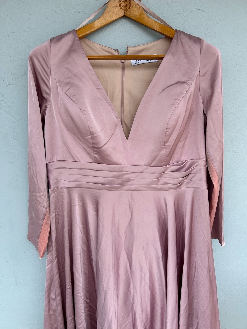 Mac Duggar Blush Pink Long Sleeve Fit-and-Flare Dress - Picture 6 of 9